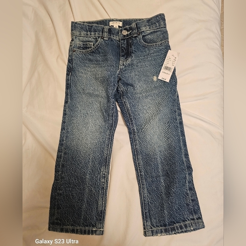PacSun, kids sz 4 medium blue straight leg, with cinch waist,BRAND NEW WITH TAGS - Picture 1 of 4